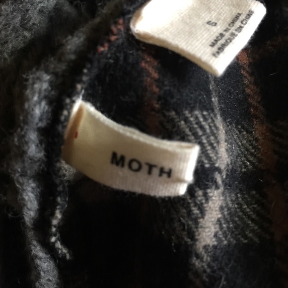Anthro Anthropologie Moth Plaid Hoodie Jacket S - Picture 7 of 8